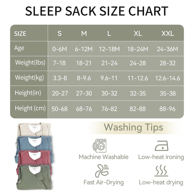 BubblePanda Bamboo Sleep Sack - Breathable 1.0 Tog Newborn Infant Wearable Blanket | 0-6 Months