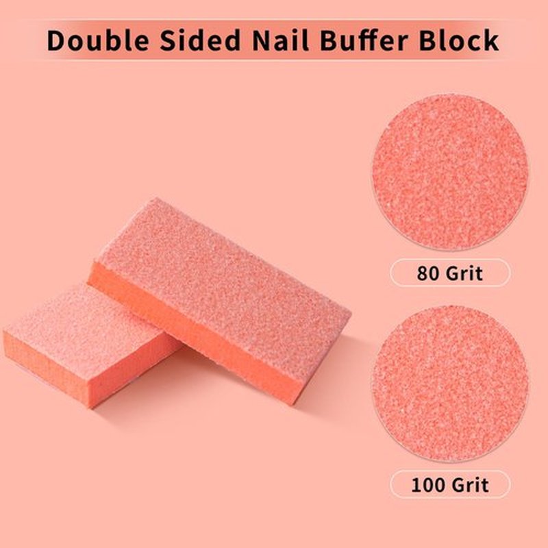 NOVAL 50 PCS Nail Buffer Block Disposable Nail Buffer Blocks Bulk Small Orange Nail Buffers Sanding Block Buff Nails for Pre-Application of Acrylic Nails, Professional Nail Salon,80/100 Grit(Orange)