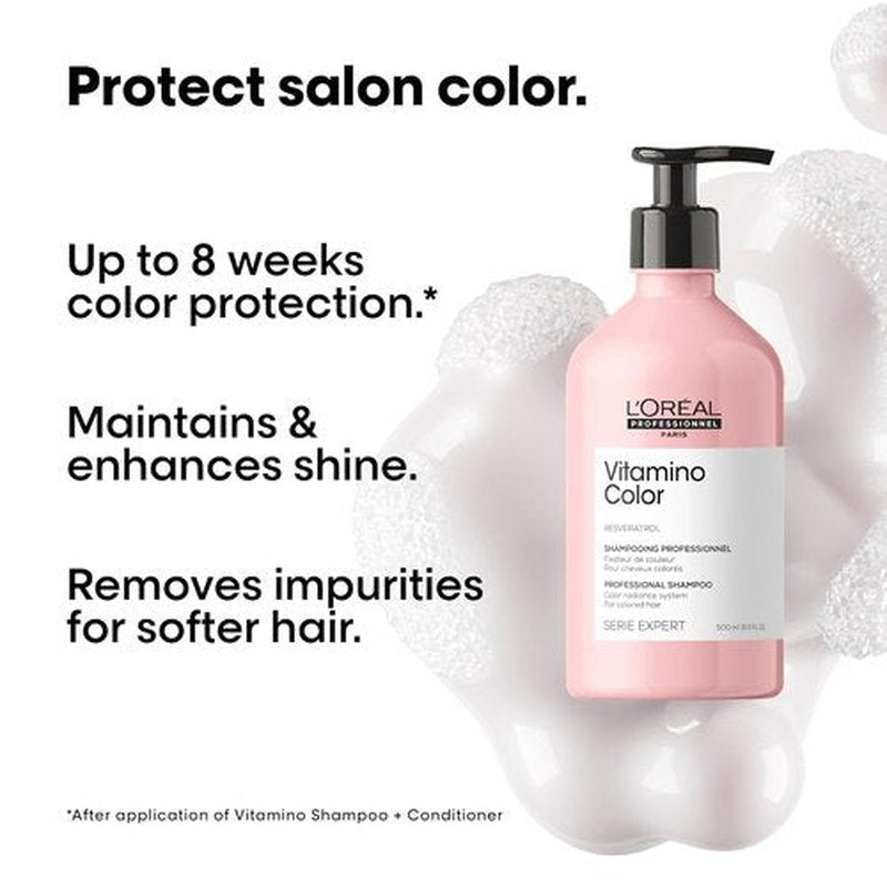 L'Oreal Professionnel Paris Vitamino Color Shampoo - Protects Hair Color, Adds Shine & Vibrancy | 300ml