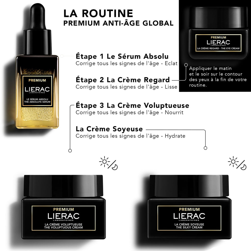 Lierac Under Eye Cream for Dark Circles - Firming with Gentian and Niacinamide, Tightens & Smoothes Wrinkles, Reduces Puffiness and Bags, Balm Texture, 20ml