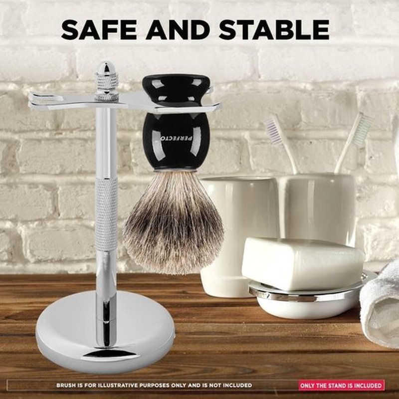 Perfecto Deluxe Black Razor Stand | Prolongs Life of Your Shaving Brush - Ideal Gift for Him