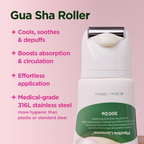 CKD Retino Collagen Guasha Neck Cream with Stainless Steel Roller – Turkey Neck Tightening, Lifting, Firming, Anti-Aging Care, Multi-Use for Neck, Face & Décolleté, Korean Skincare, 1.69 fl oz