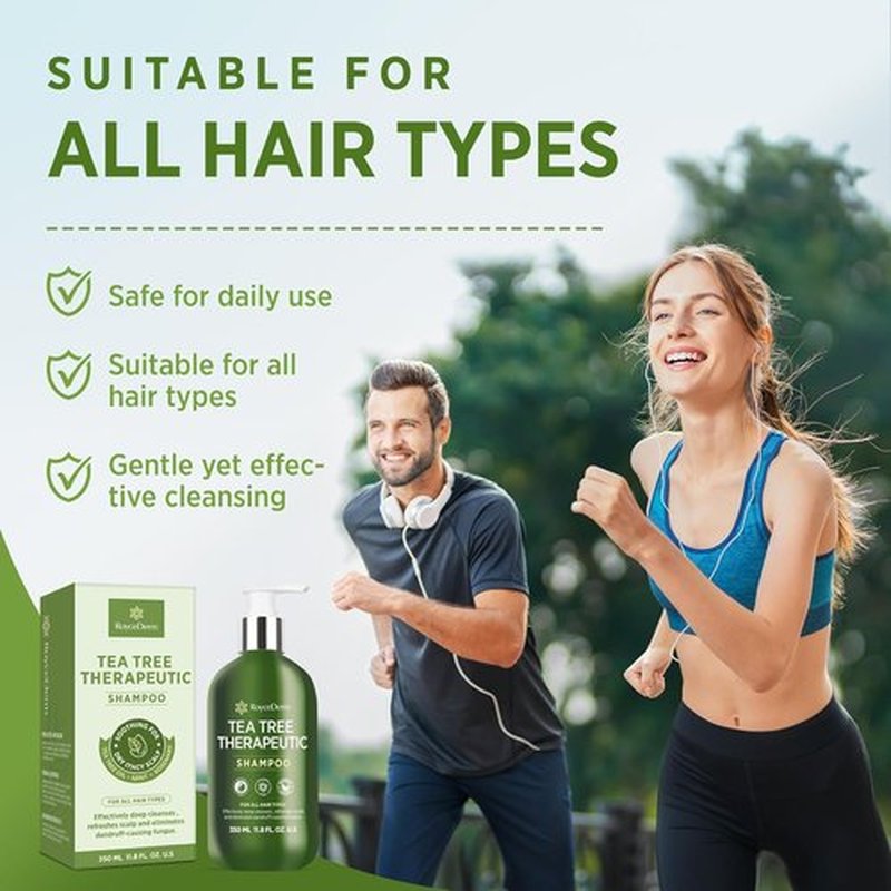 Roycederm Tea Tree Antifungal Shampoo - Medicated Treatment for Folliculitis, Dandruff & Itchy Scalp | Paraben & Sulfate Free - 2 Pack