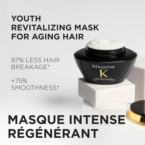 KÉRASTASE Chronologiste Revitalizing Youth Hair Mask - Hydrating & Smoothing Treatment with Hyaluronic Acid & Abyssine