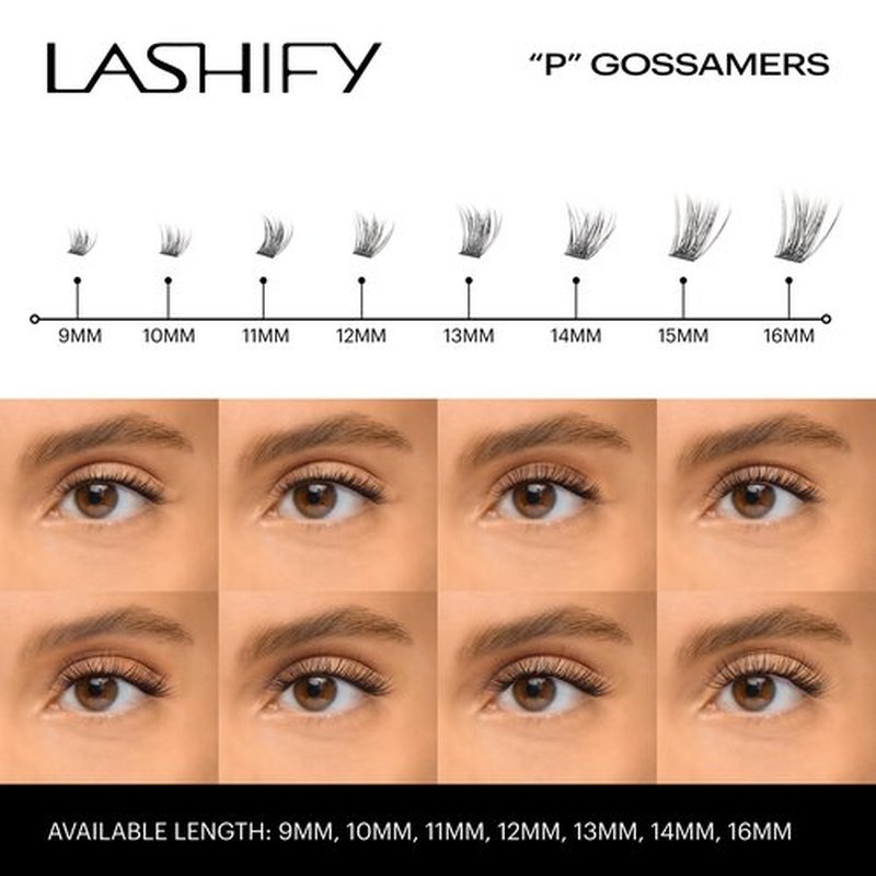 Lashify Plushy 12mm Gossamer Lashes in Black, Easy DIY False Lashes for a Voluminous Yet Still Natural Look