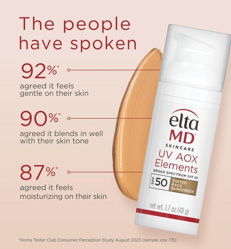 EltaMD UV Elements Tinted Moisturizer with Broad-Spectrum SPF 44, Mineral Face Sunscreen, Water-Resistant, Oil-Free, Face Moisturizer 2.0 oz Airless Pump (2 pack)