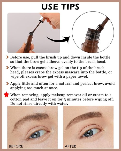 Skiennix Eyebrow Mascara Gel | Long-Lasting Waterproof Tinted Brow Filler - White - 1 Piece