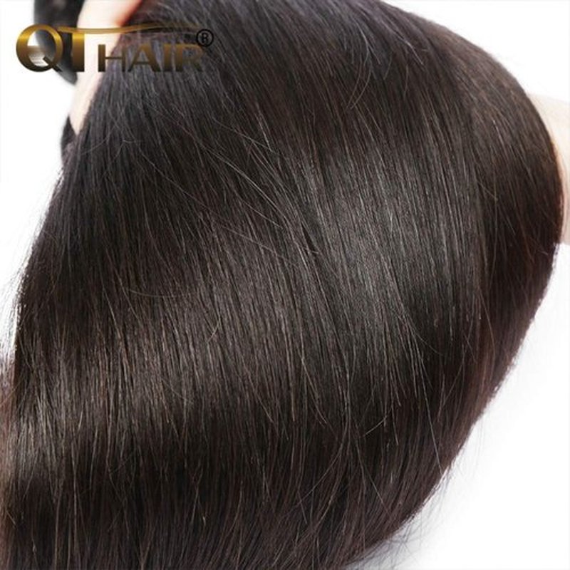 QTHAIR 18A Straight Human Hair 24Inch 100g 100% Unprocessed Straight Brazilian Virgin Hair Weave Natural Color Brazilian Straight Hair Bundles