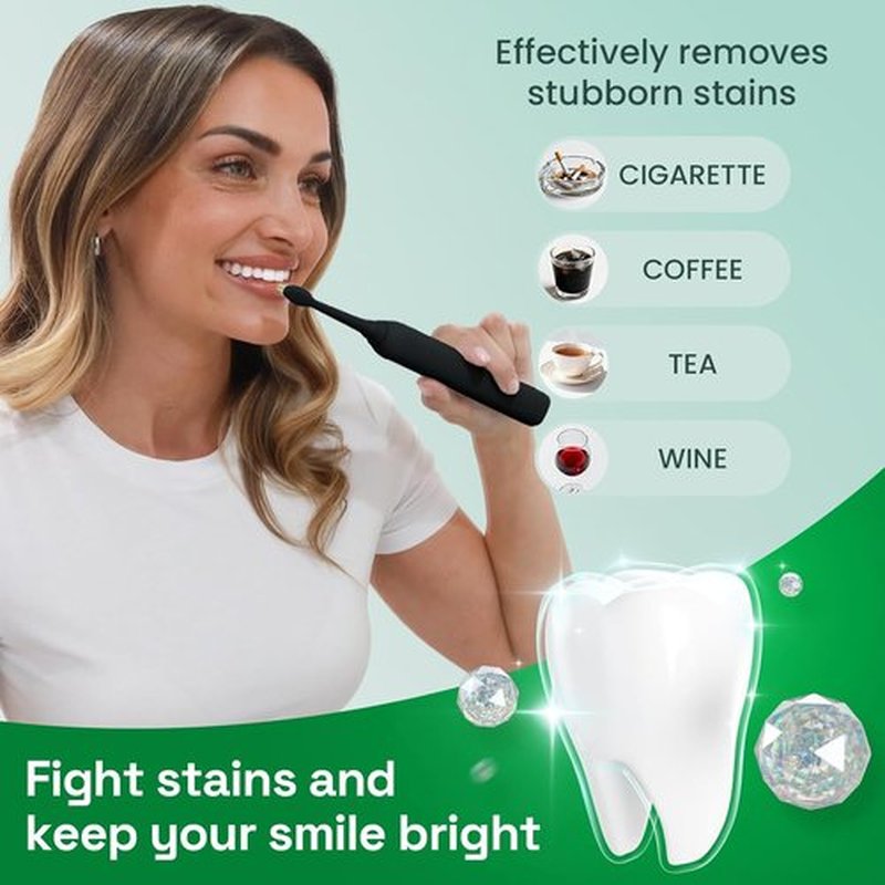 Brushmo Whitening Toothbrush Heads - Compatible with Philips Sonicare DiamondClean HX6062/65 | 8 Pack, Black