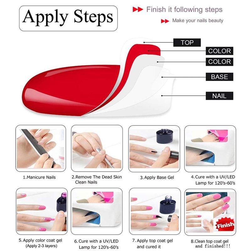 Vishine Gel Polish 6 Colours Soak Off UV LED Nail Art Manicure DIY Salon Gift Set Starter Kit Fall Color Orange Olive Green Colour Series 8ML