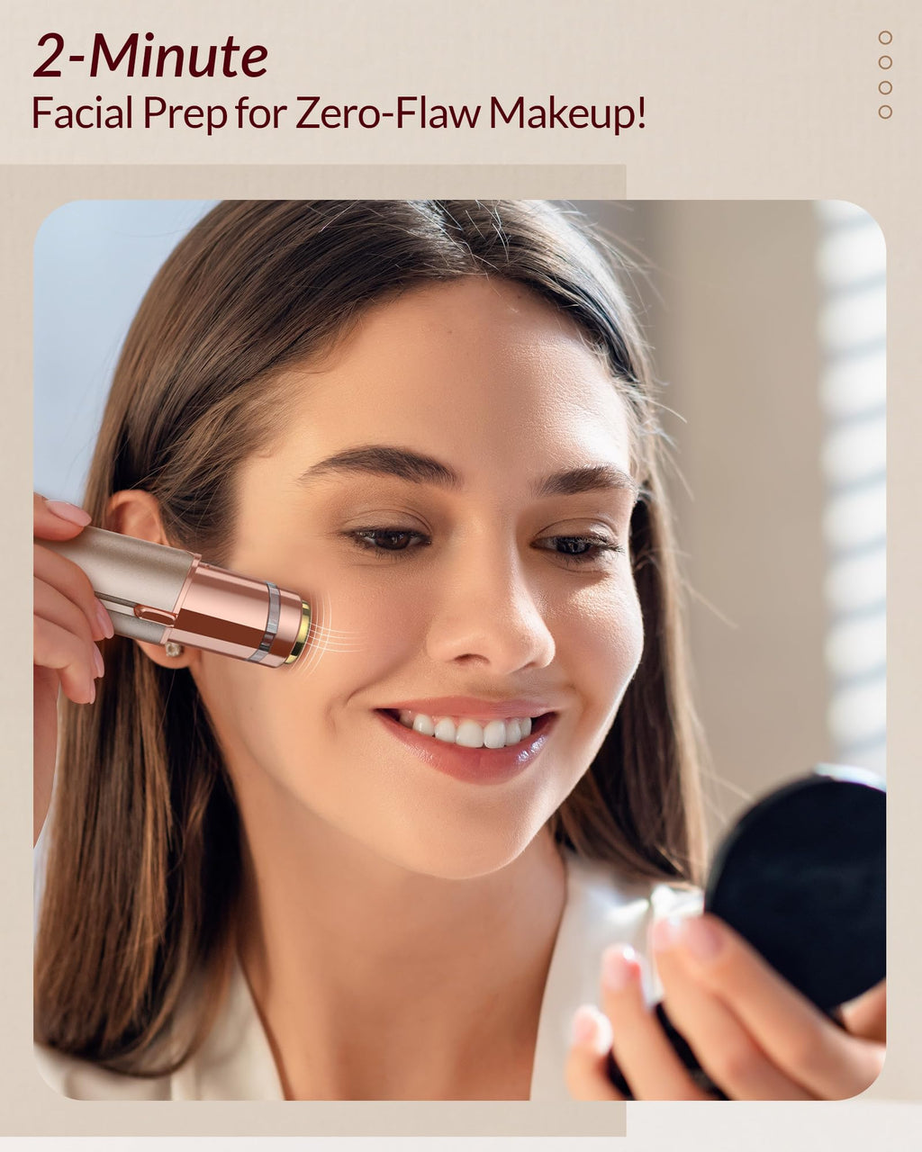 Facial Hair Removal for Women: Painless Rechargeable Face Shaver Electric Hair Remover Device for Peach Fuzz Upper Lip Chin (Gold)