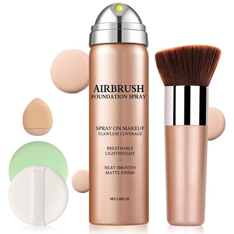 LZXLUKGIR Air Brush Makeup Foundation,Magic Minerals Airbrush Foundation Makeup,Silk Flawless,Buildable Coverage,Moisturizing Formula for Smooth Radiant Skin (01 Natural/Warm Porcelain)