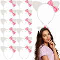 Knitgrip 12 Pcs Kitty Cat Ears Headbands Gift for Kitty Friends Birthday Party Favor Kitten Decoration(Pink,Classic)