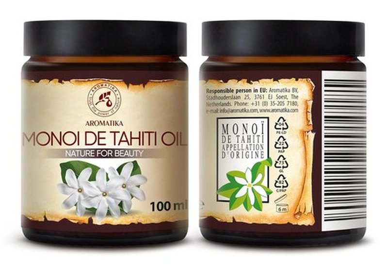 AROMATIKA Monoi de Tahiti Carrier Oil - Pure Cold Pressed Cocos Nucifera & Gardenia - 3.4 Fl Oz for Face & Body Care