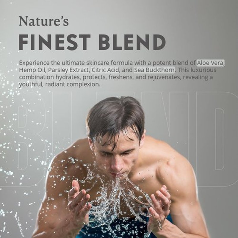 Ruggedly Handsome Aftershave - Soothing Men's Face Moisturizer with Menthol - 240ml Travel Size