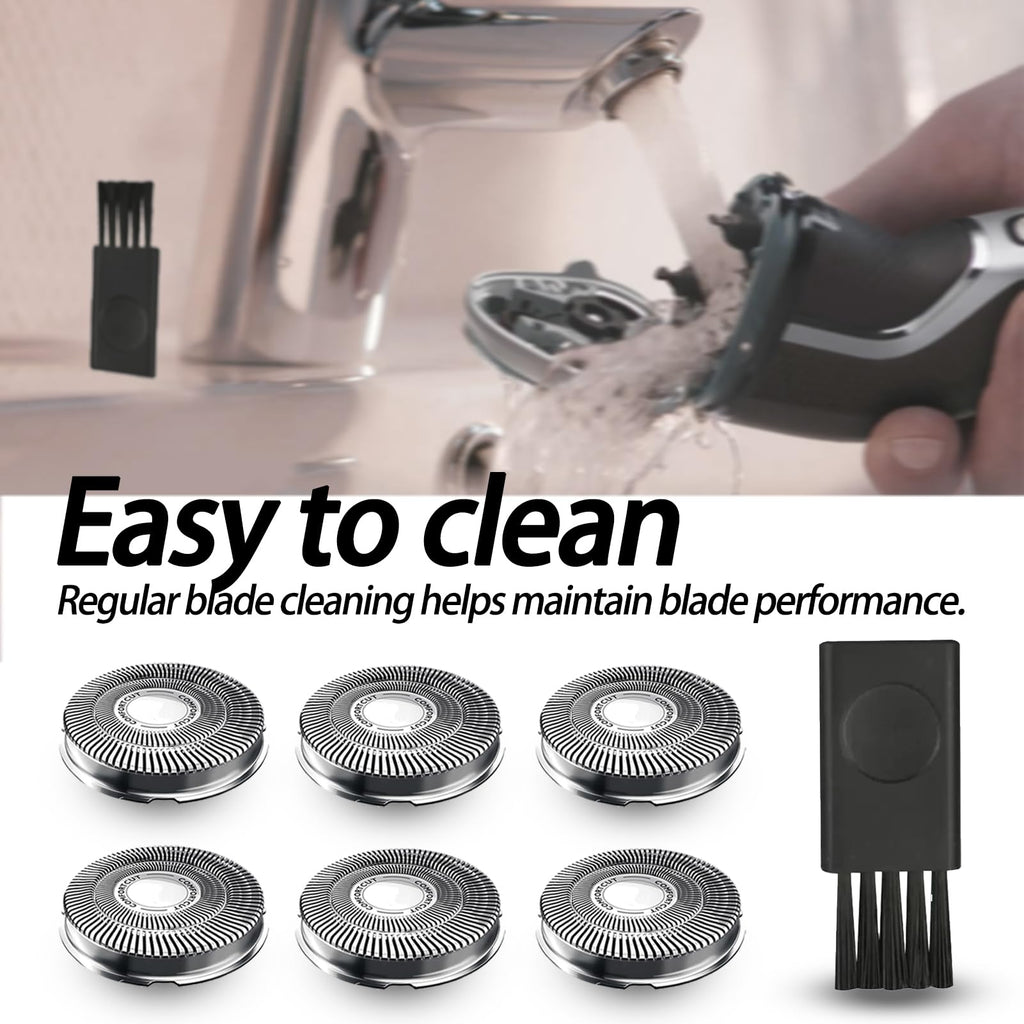 GORLENT 6 Pack SH30/HQ8 Replacment Blades for Aquatec PTxxx, ATxxx Series Razors, Dual-Layer Shaver Heads for Close and Smooth Shave