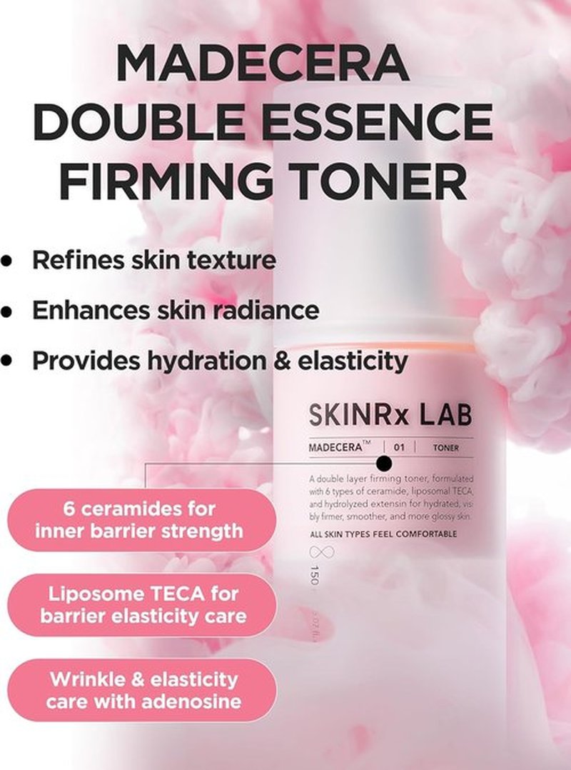 SKINRxLAB MadeCera Cream Double Essence Firming Toner - Hydrating Dual Layer Formula with Milk Protein & Ceramide, 5.07 fl. oz.