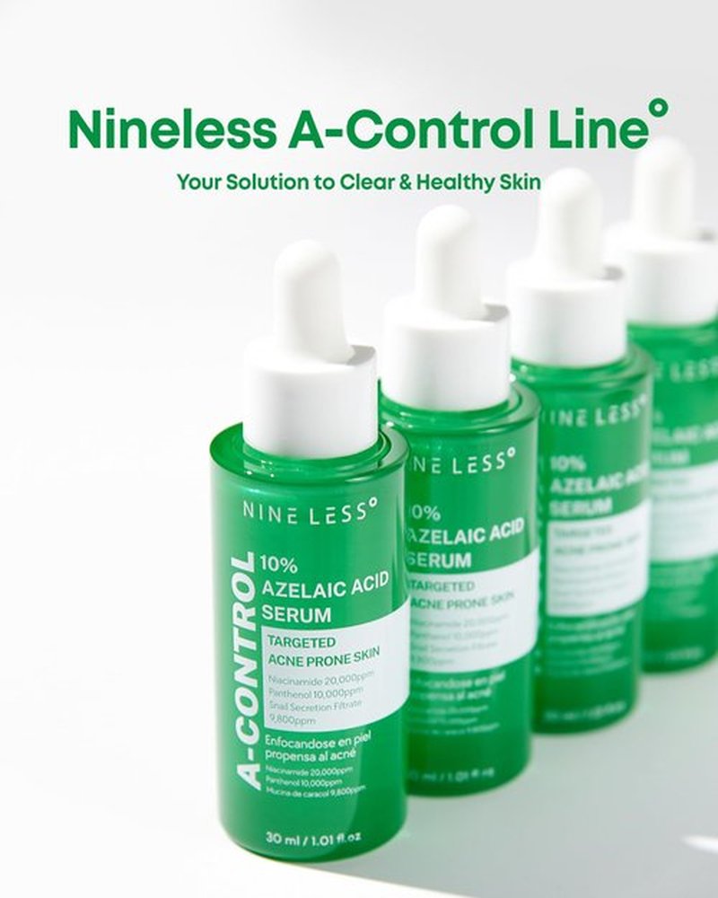Nineless 10% Azelaic Acid Serum with Niacinamide & Snail Mucin - Redness Relief & Dark Spot Corrector for Face - Facial Serum for Acne-Prone, Oil Control & Pore Care 1.01 fl.oz