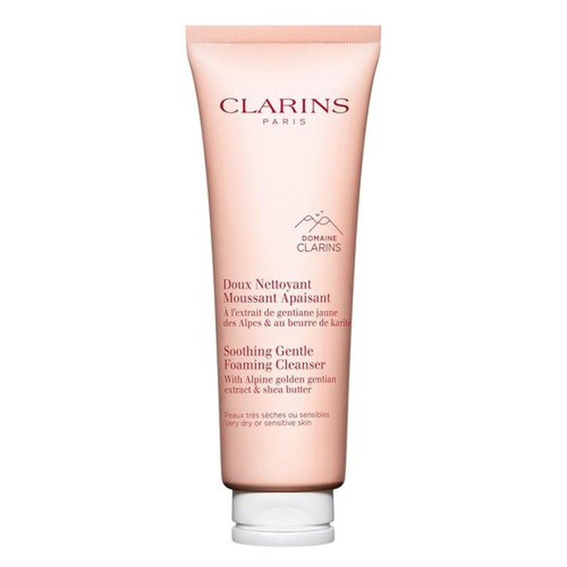 Clarins Soothing Gentle Foaming Face Cleanser - Nourishing Shea Butter Formula | Soap-Free & SLS-Free | Ideal for Very Dry or Sensitive Skin