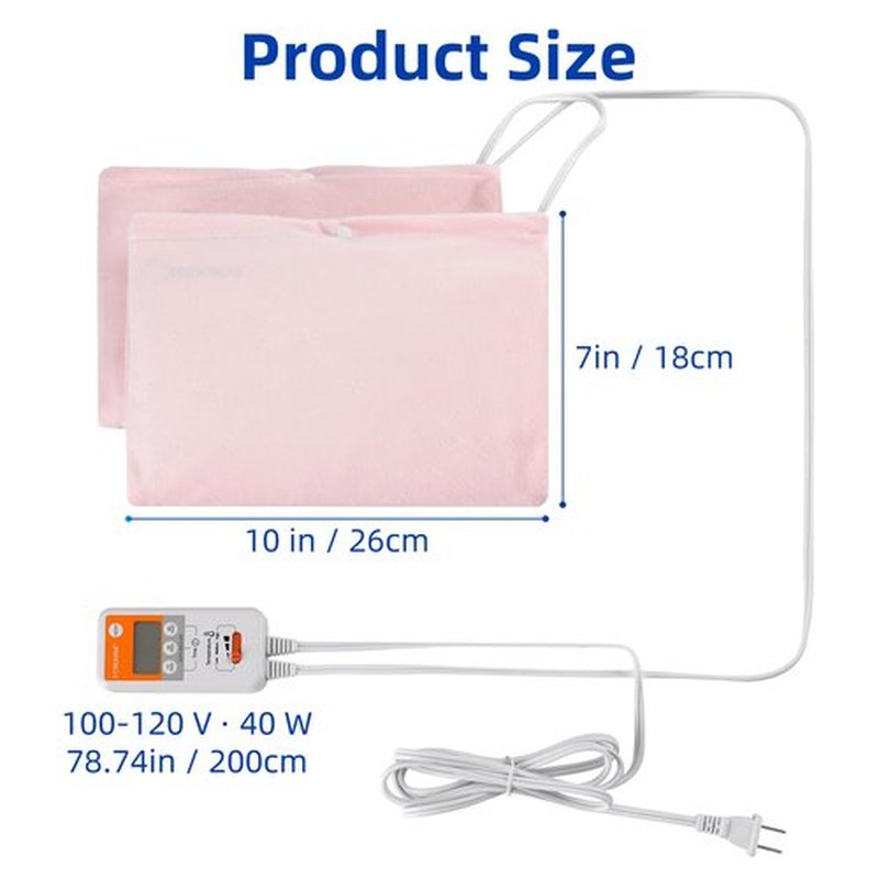 FOWARM Electric Hand Warmer, Heated Beauty Mitts, 3-Temp Levels & Timer, Digital Display, 7x10 Heated Glove for Arthritis Hand Deep Moisturizing, Heating Pad for Hands, Spa & Home Use