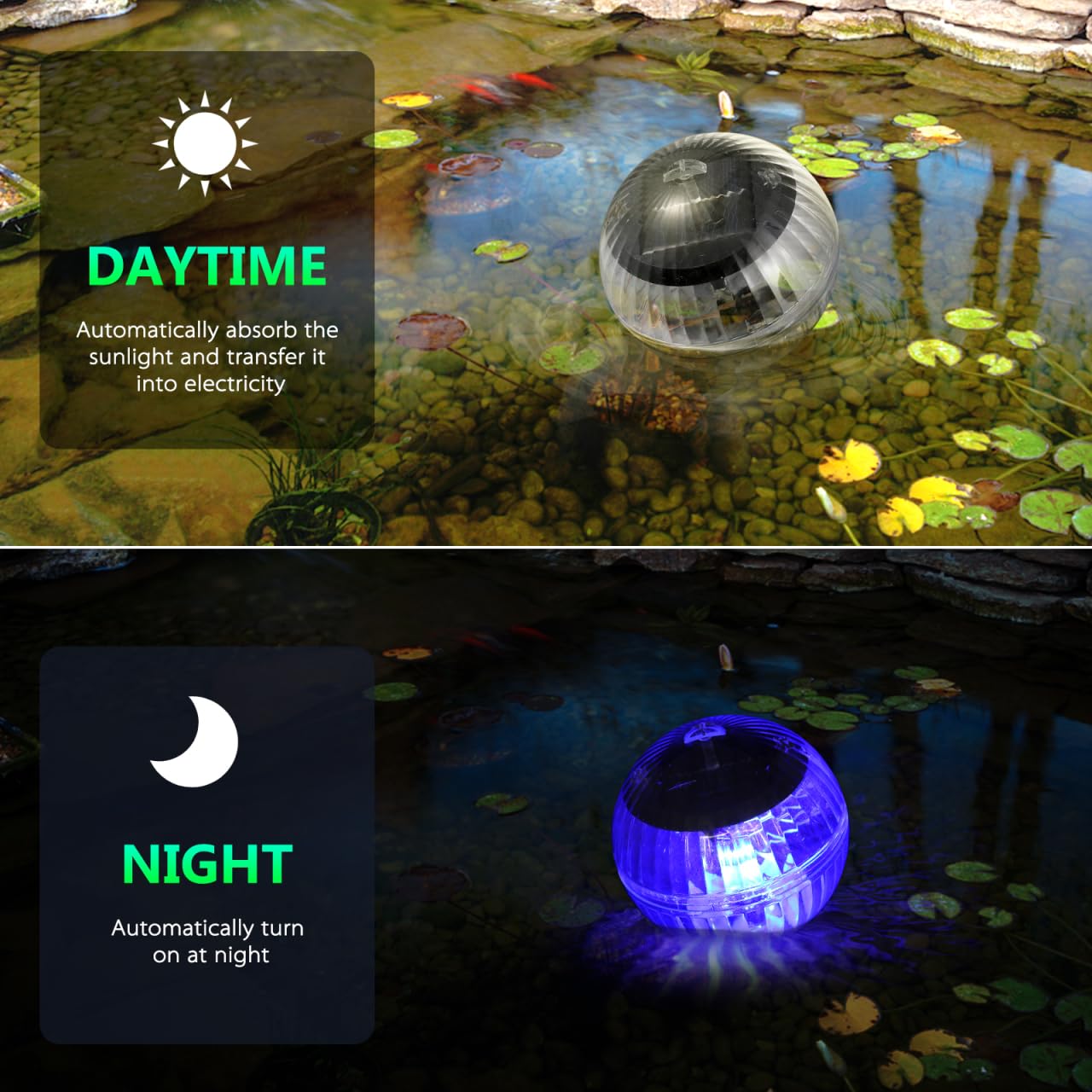 Uonlytech Solar Powered Water Float Light, Colorful Changing Solar Pool Light Pond Floating Ball Light Globe Night Light for Gargen Swimming Pool