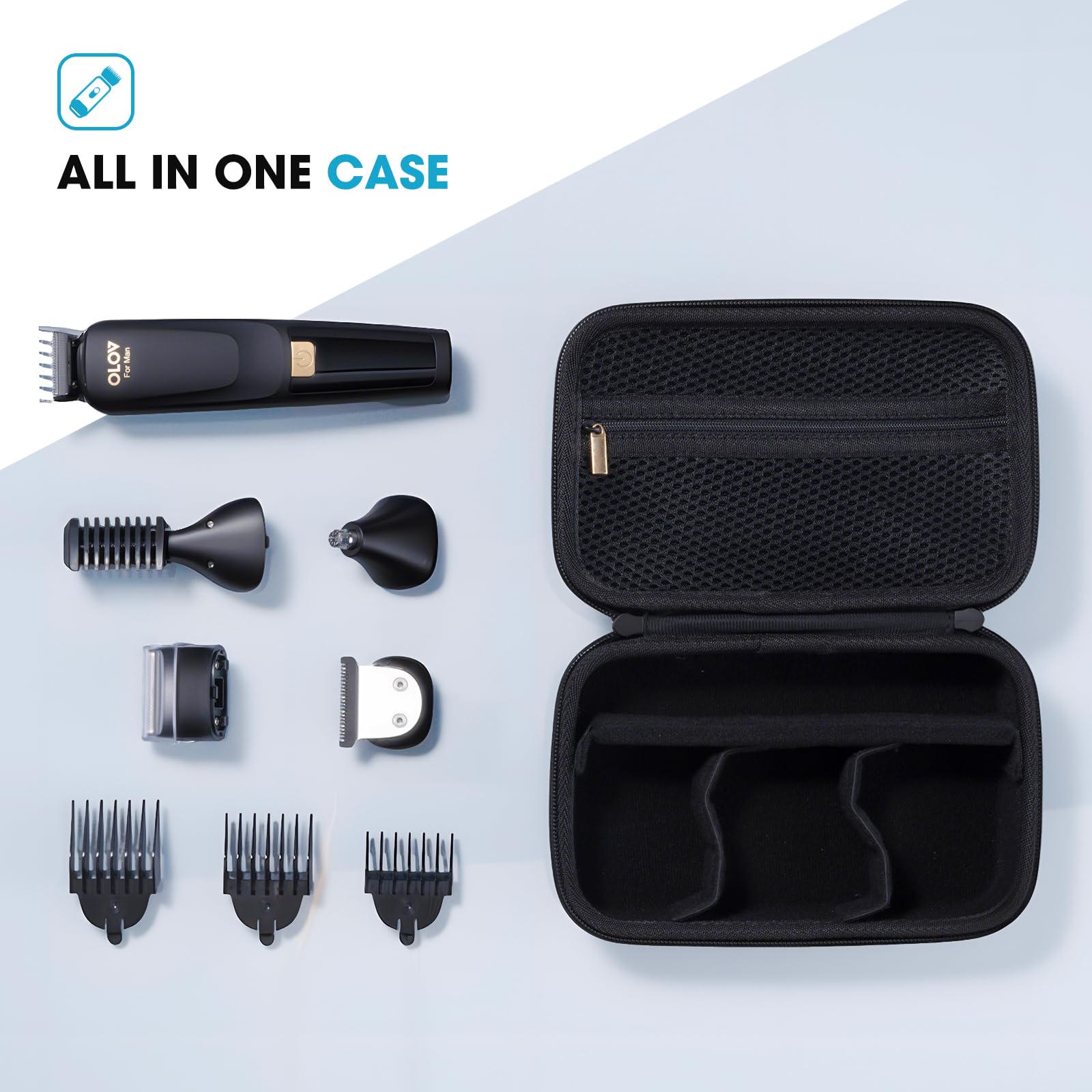 ProCase Hard EVA Travel Case for Electric Hair Clipper Trimmer, Black