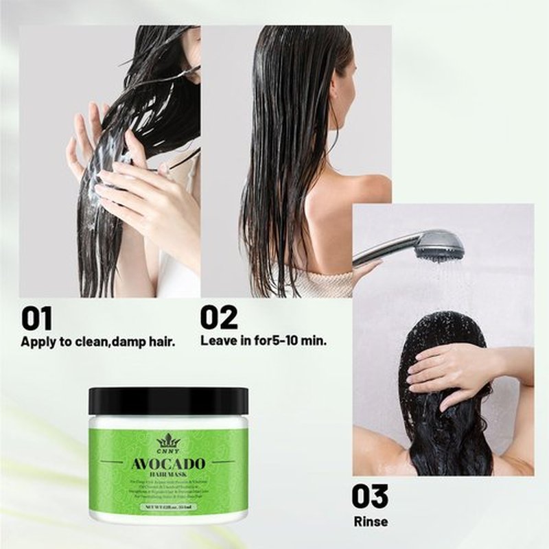 Crownnaturally CNNY Avocado & Collagen Deep Repair Hair Mask - 12 oz, Intensive Moisture Conditioning Treatment for Dry Damaged Hair