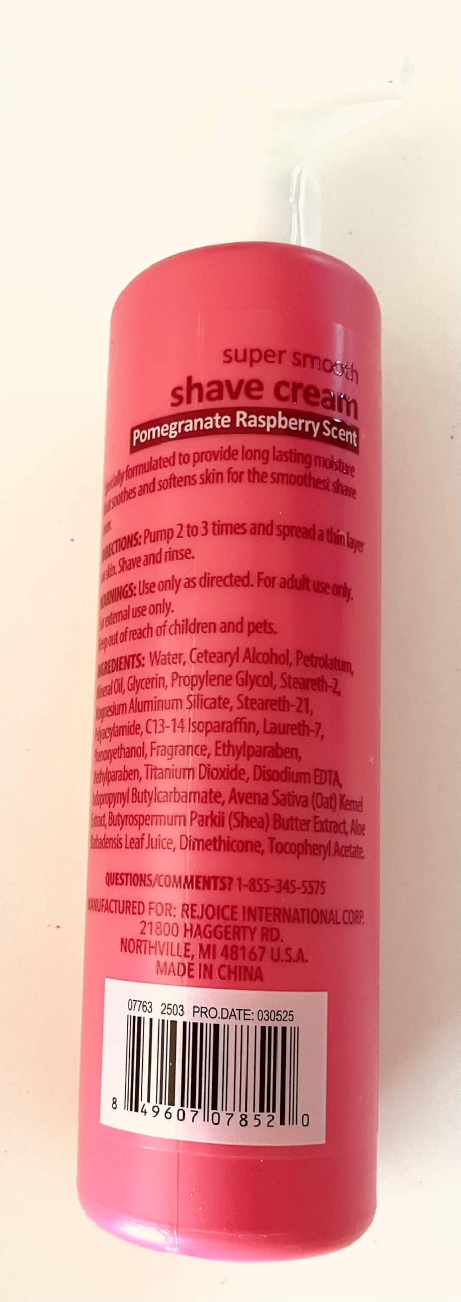 SPA LUXURY Super Smooth Shave Cream, Advanced Moisturizing Formula with Shea Butter and Aloe, Pomegranate Raspberry Scent, 7 fl oz