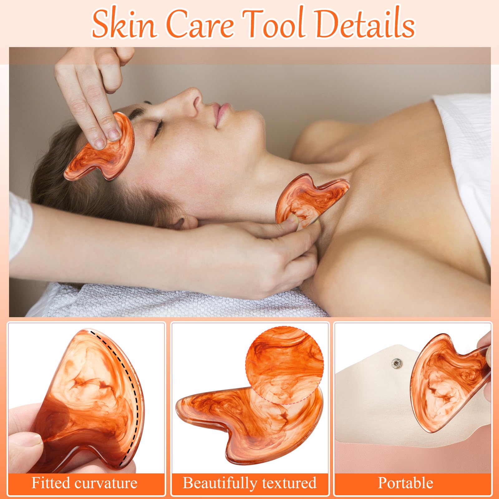 Sherr 12 Pcs Gua Sha Facial Tools Resin Heart Shaped Massage Guasha Tool for Face Guasha Board for Face Body Skin Massage Spa Acupuncture Prevent Wrinkles, 12 Colors(Retro Color)