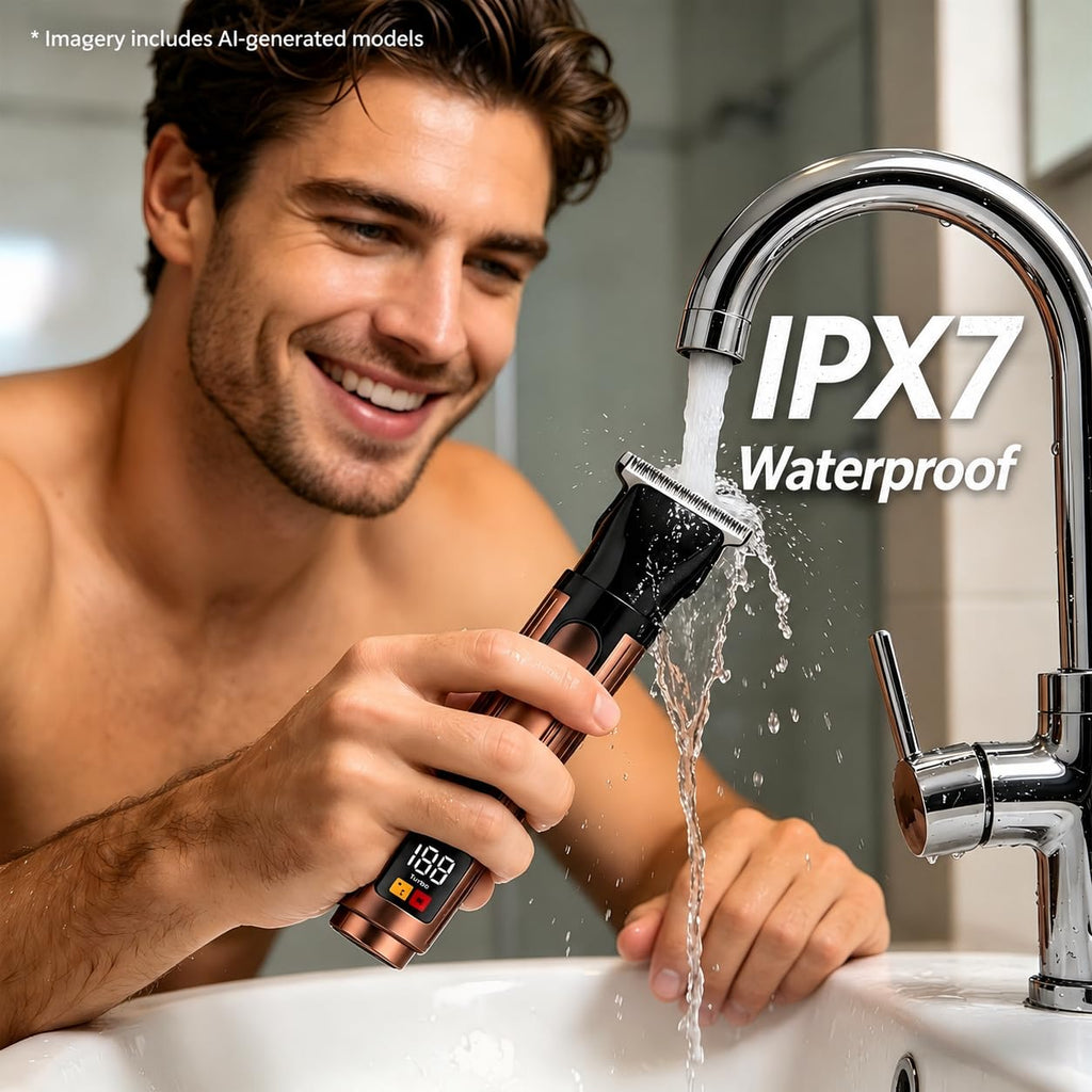 Back Shaver for Men Full Body，Back Shaver with Long Handle for Facial,Chin,Arm,Back,Groomer 4 in 1 Kit Pubic with Adjustable Body Trimmer Waterproof LED Display 1.5HR Fast Charging Travel Lock