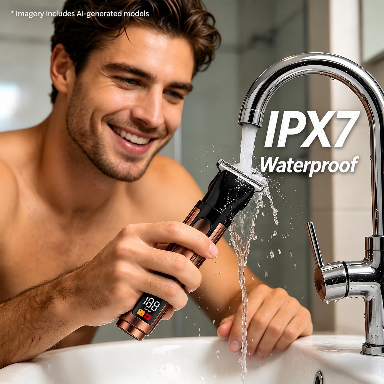 Back Shaver for Men Full Body，Back Shaver with Long Handle for Facial,Chin,Arm,Back,Groomer 4 in 1 Kit Pubic with Adjustable Body Trimmer Waterproof LED Display 1.5HR Fast Charging Travel Lock