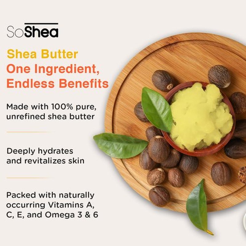 SoShea Whipped Shea Butter Baby Powder - Nourishes, Moisturizes & Renews | 100% African Pure Shea Butter | Cold-Pressed & Cold-Processed | No Dyes & Parabens | Vegan | 11.50oz / 326g