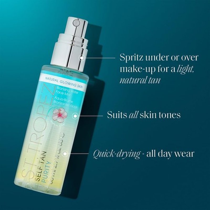 St. Tropez Self Tan Purity Face Mist - Natural Sunkissed Glow with Hyaluronic Acid | 2.7 Fl Oz, Vegan & Cruelty-Free