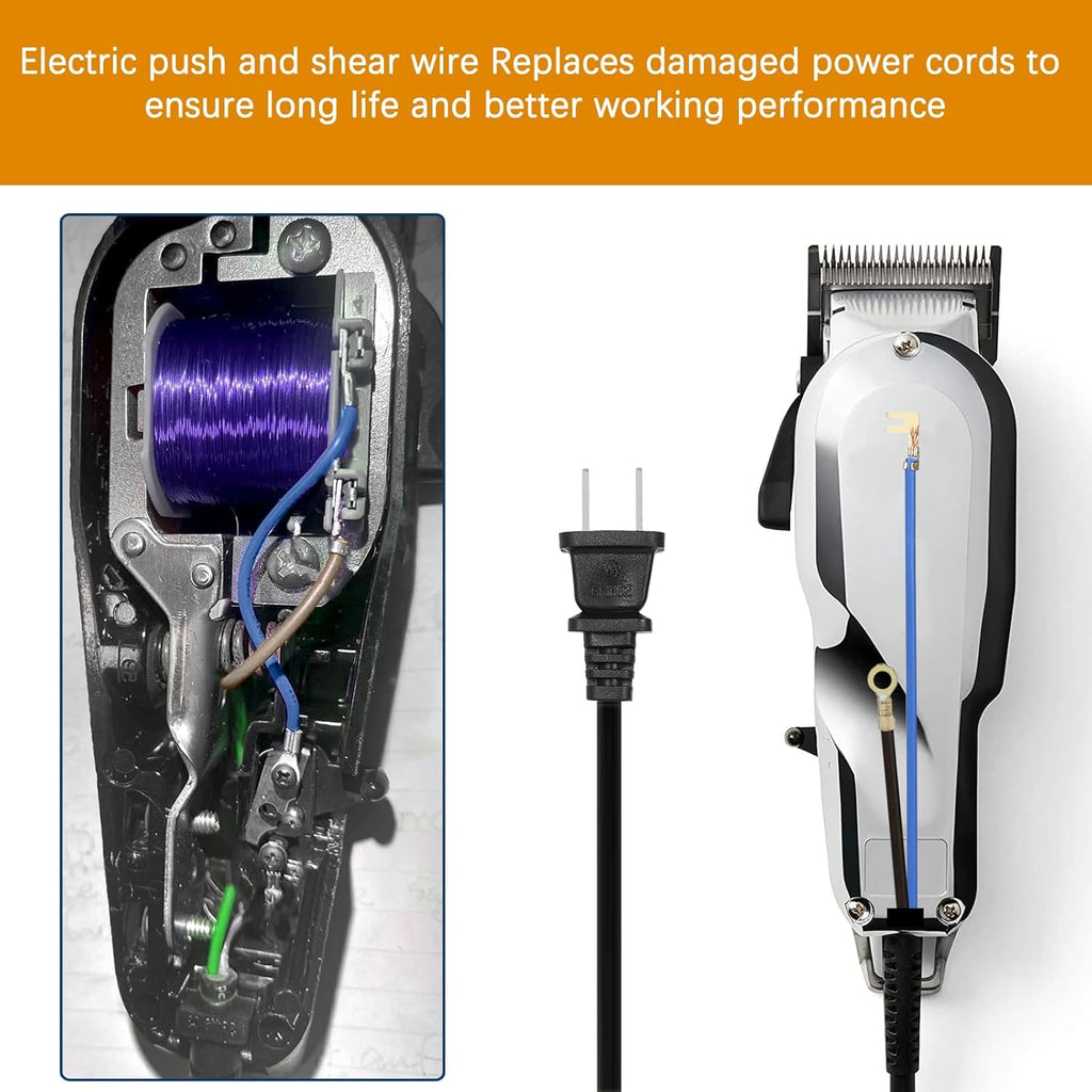 Replacement Cable for Wahl Clipper,00647-500 Electrical Power Cord for Wahl Trimmers,Hair Clipper Wire Fits for Senior,5Star Senior,Designer,Super Taper,Balding,Magic Clip,etc