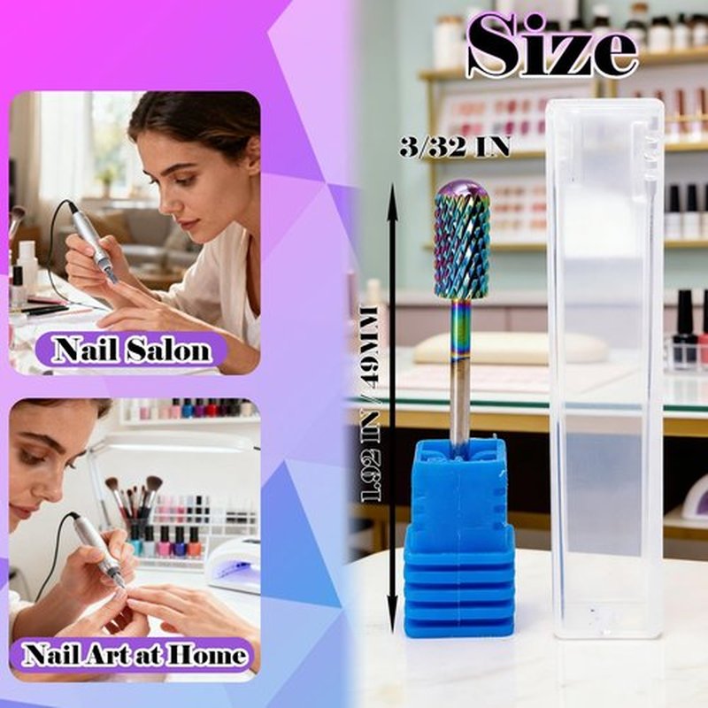Fantexy 3/32" Nail Drill Bits, Smooth Round Top Carbide Nail Drill Bit Suitable for Manicure Pedicure Fast Remove Gel Polish, Drills Bit for Nails Art Tools (Medium - M)
