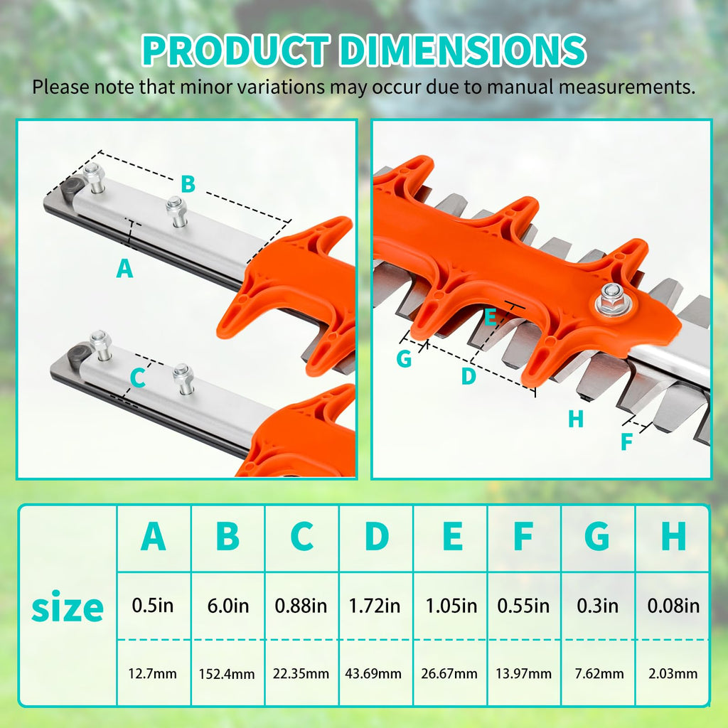 24" Hedge Trimmer Blade Set 4237 710 6051, Compatible with S tihl HS81 HS82 HS86 HS87 HSA94, Set of 4 Blades