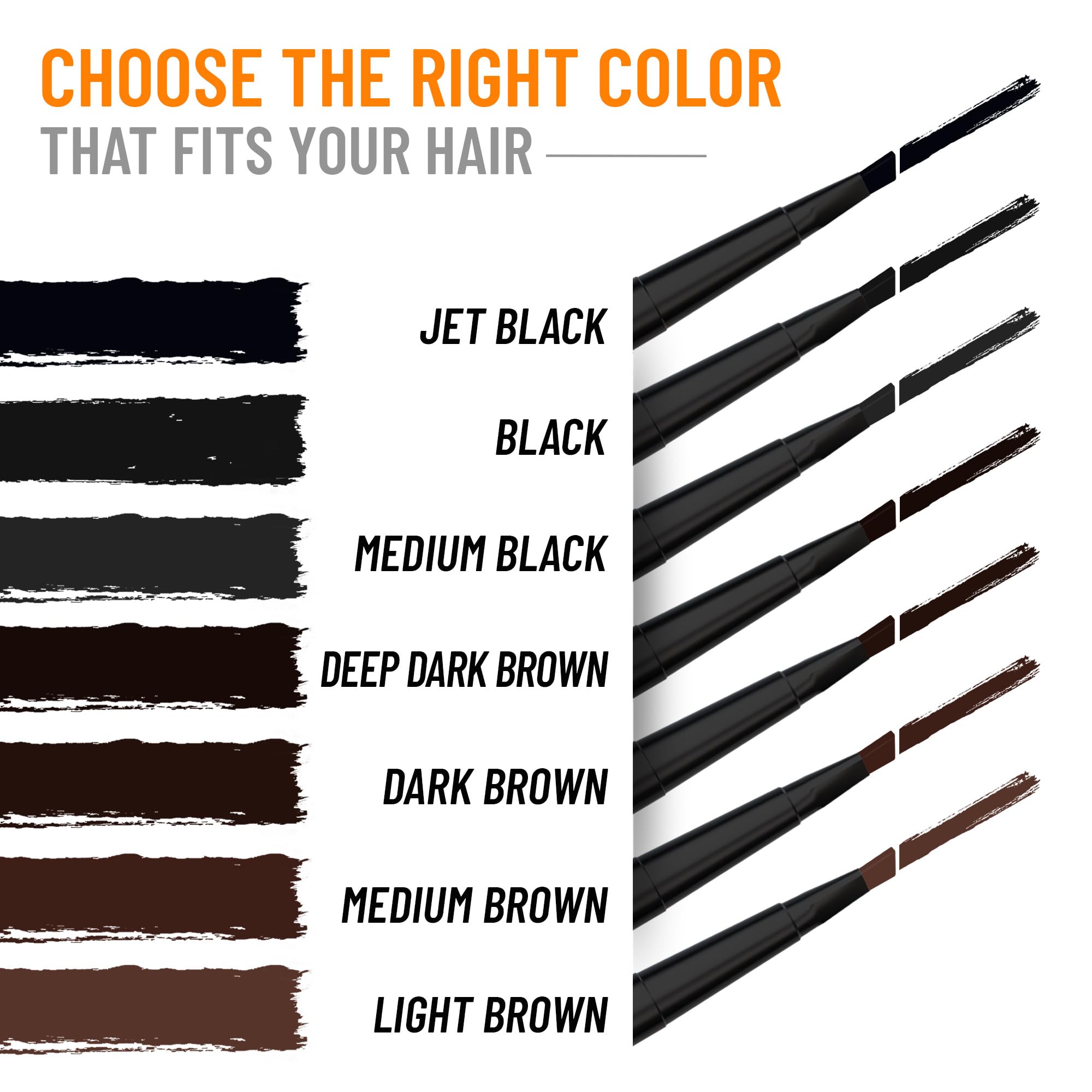 FOLLICLE BOOSTER Beard Pen Filler Styling Kit for Men - 3-in-1 Filling Set with 4-Tip Fork, Normal Pencil, and Brush - Waterproof, Sweatproof & All-Day Hold - Deep Dark Brown