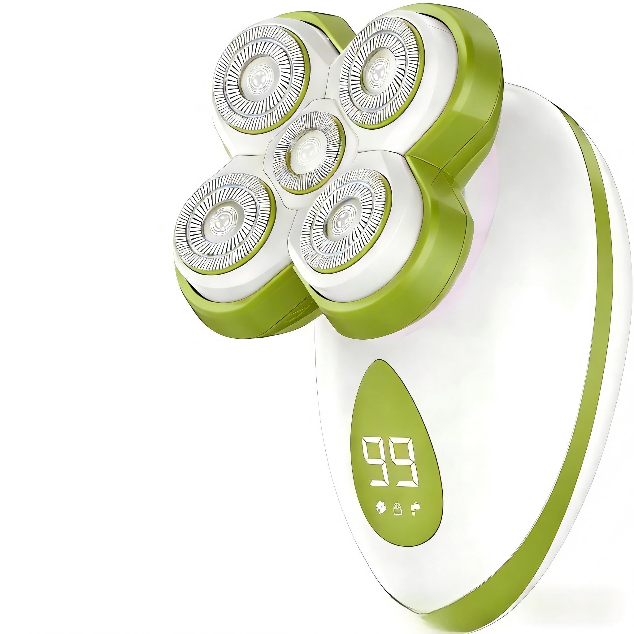 Electric Razors for Women - Upgraded Electric Shaver for Women with Magnetic Heads, Rotary Hair Remover Kit for Legs Bikini Face, Lady Trimmer for Sensitive Skin, Detachable and Waterproof, Celadon