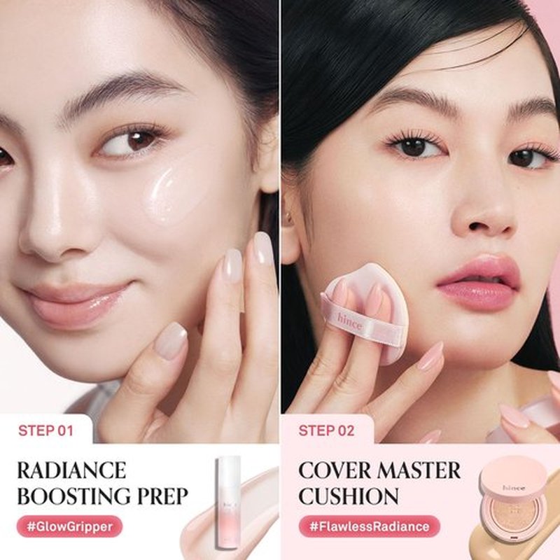 HINCE Cover Master Pink Cushion - Lightweight, High Coverage, 72H Long Lasting Cushion Foundation, Glow&Matte Hybrid, 0.38 fl.oz. (LIGHT, 17)