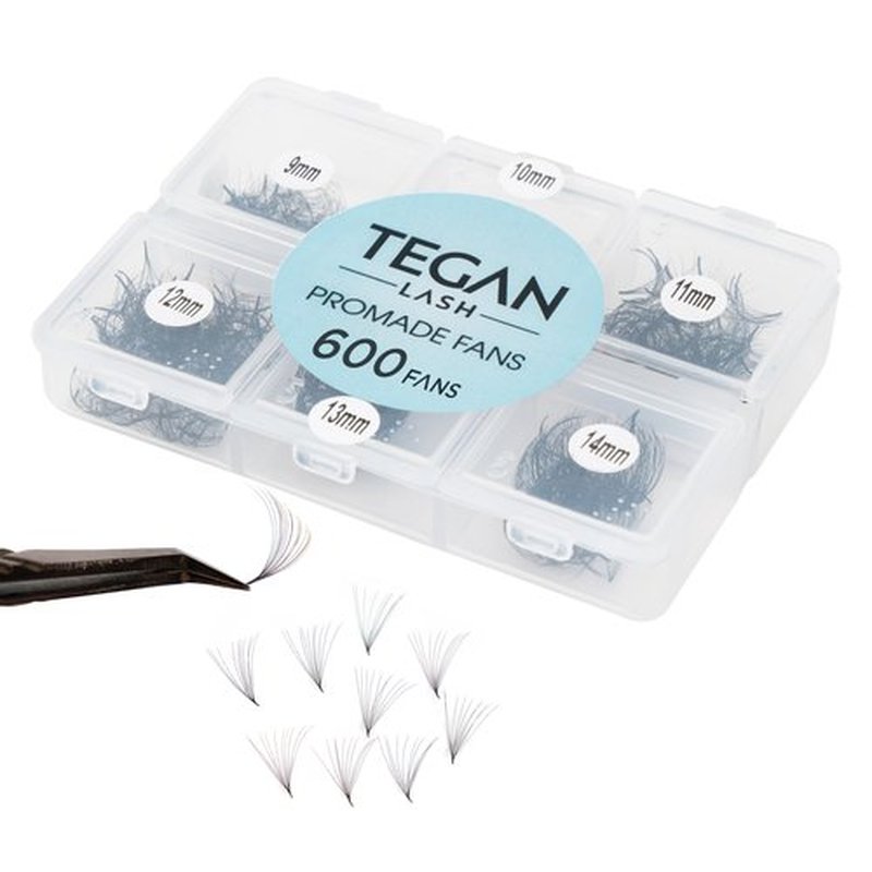 TEGAN LASH Promade Fan Mix Eyelash Extensions, From 3D - 16D, 0.03/0.05/0.07, C/CC/D, 9-15mm, Pre Made Eyelash, Easy Apply Premade False Eyelashes, Pestañas Abanicos Extensiones (3D, 0,07, CC, Mix)