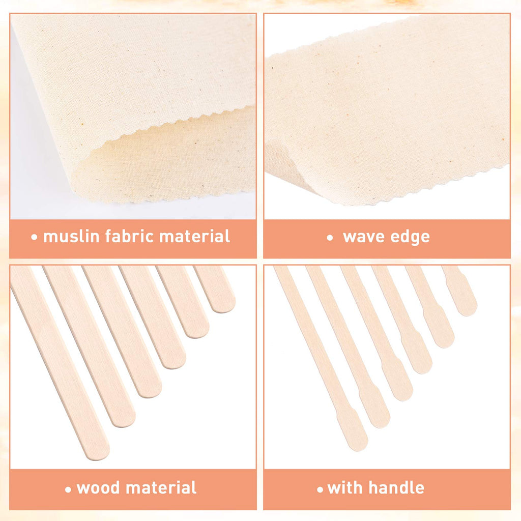 Maitys Hair Removal Kit: 250 Pieces Muslin Waxing Strips and Sticks for Body and Facial Hair Women Men