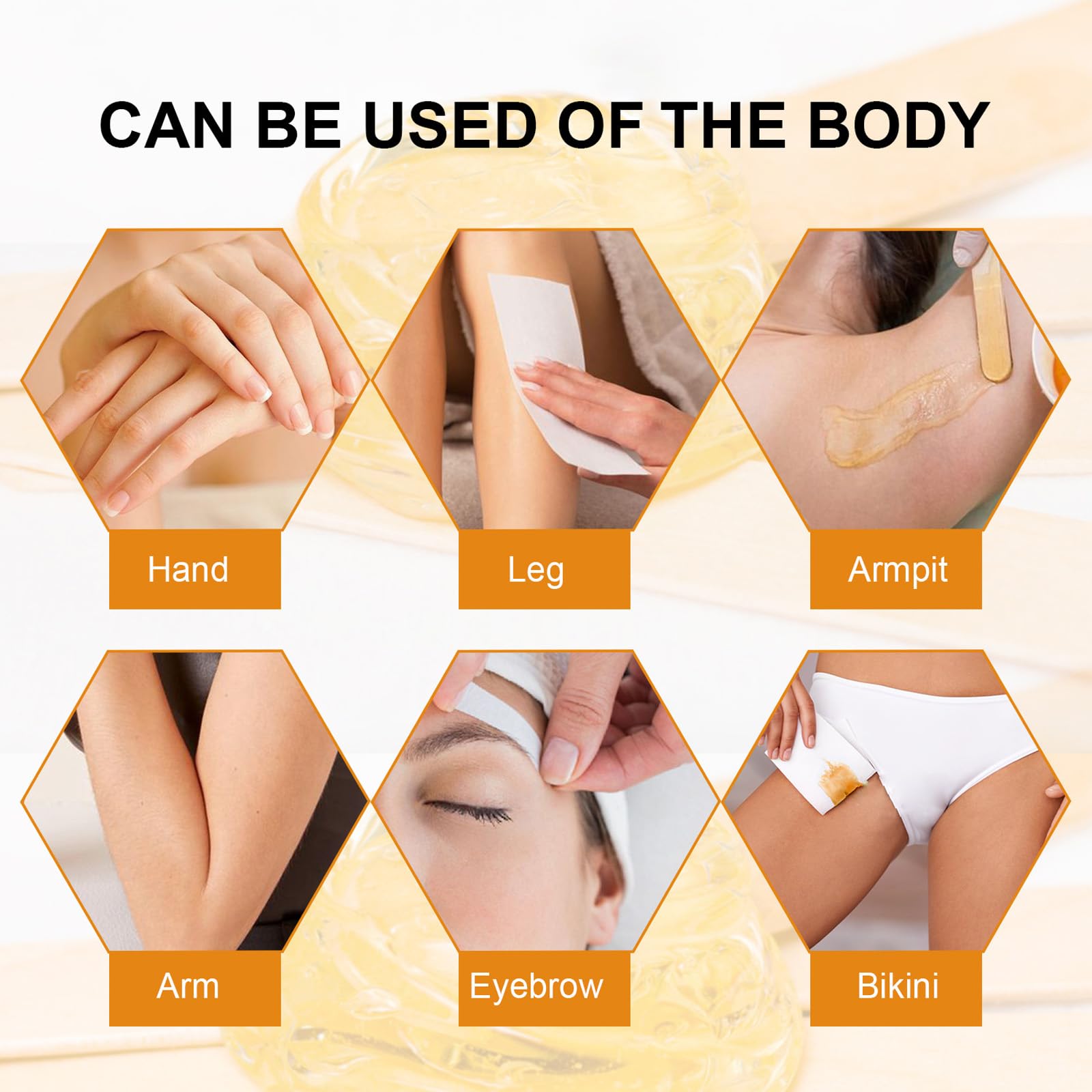 Sugar Wax For Painless Waxing – Gentle On Skin And Less Painful Hair Removal In A Simple System, No Strips, No Heat, Sugar Wax Kit,At-Home Waxing For All Skin & Hair Types