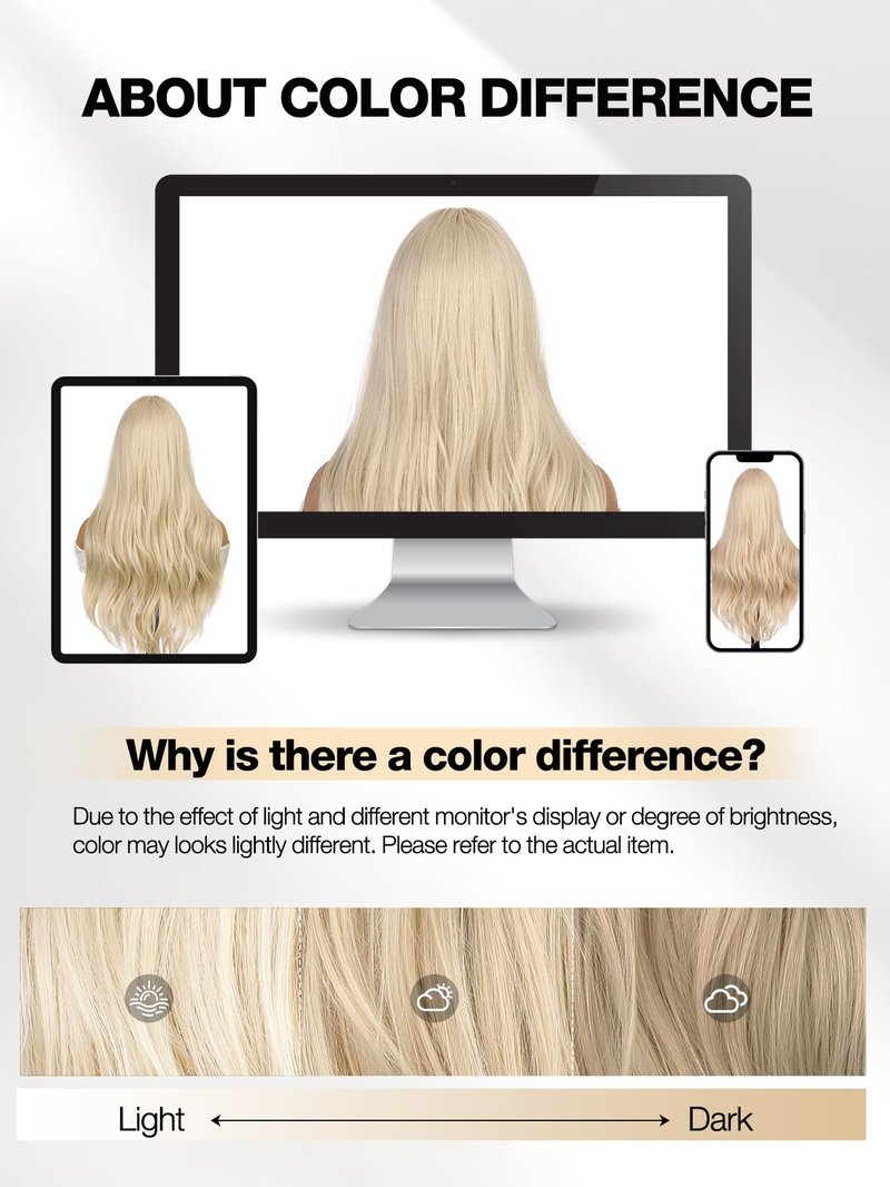 WIGER Mixed Blonde Long Wavy Wigs Middle Part Curly Wavy Layered Wig Glueless TALOS Synthetic Heat Resistant Fiber Wig for Women Cosplay Party Christmas