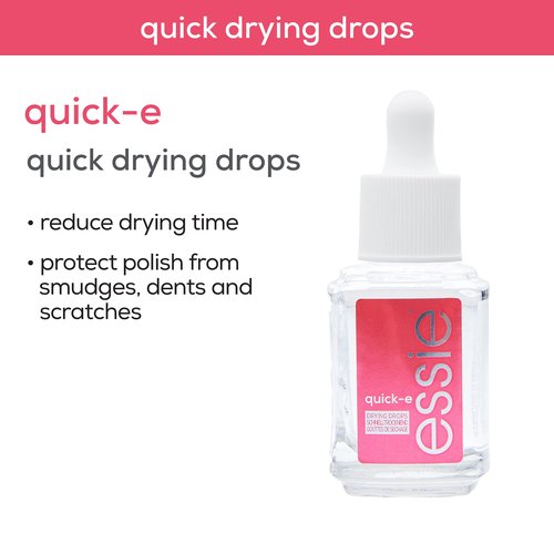 essie Nail Care, 8-Free Vegan, Quick-E Drops, fast-drying drops, nail polish finisher, 0.46 fl oz