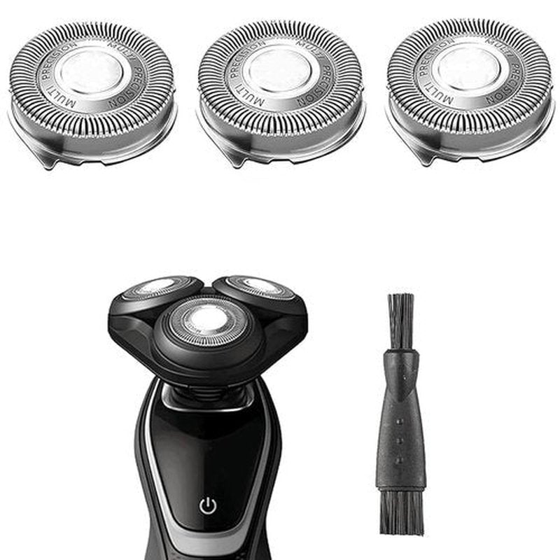 Philips SH50/52 Replacement Heads - Compatible Electric Shaver Blades | 3-Pack with Cleaning Brush