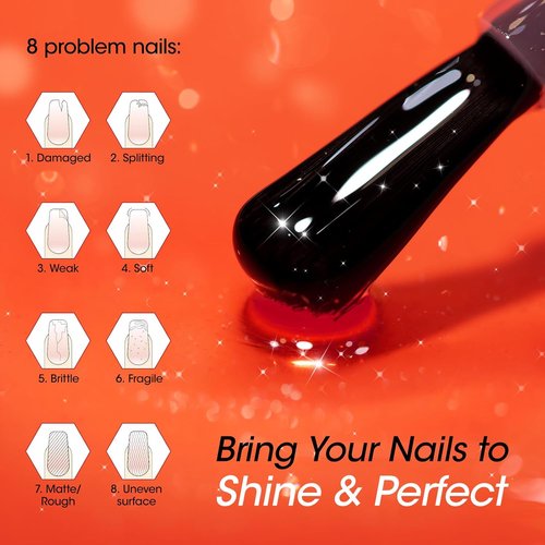 Gellen Active Glow Nail Polish - One Step Ridge Filler & Strengthener with Pomegranate Oil | 0.54 Fl Oz