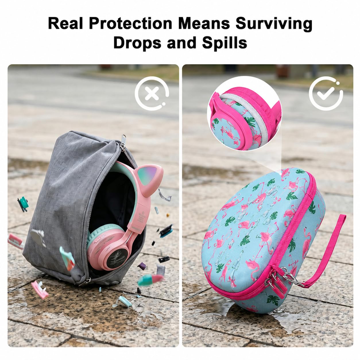 PAIYULE Kids Headphone Case for Riwbox CT-7S/CT-7, for iClever IC-HS01