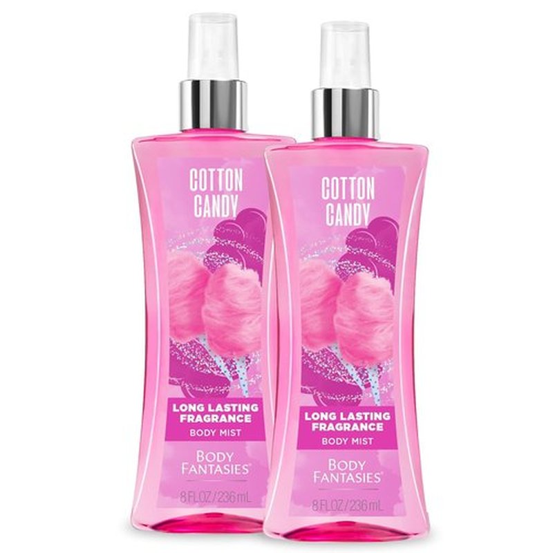 Body Fantasies Cotton Candy Fragrance Body Spray - 8 Fl Oz | Pack of 2 for All-Day Freshness