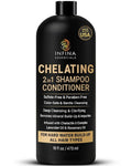 INFINA ESSENTIALS Hard Water Shampoo & Conditioner 2-in-1 - Sulfate-Free Chelating Cleanser for Mineral Buildup | 16 fl oz