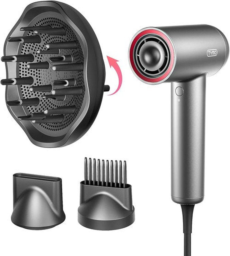 TYMO Hair Dryer - 1500W High-Speed Professional Blow Dryer with Diffuser & Comb | Low-Noise, 3 Speeds, 4 Temps
